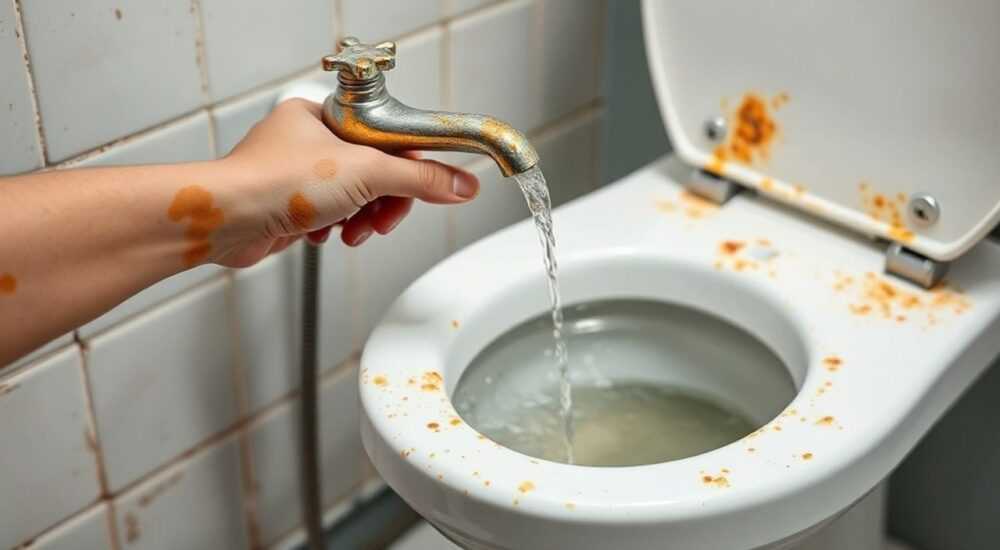 Чем очистить ржавчину в унитазе от воды