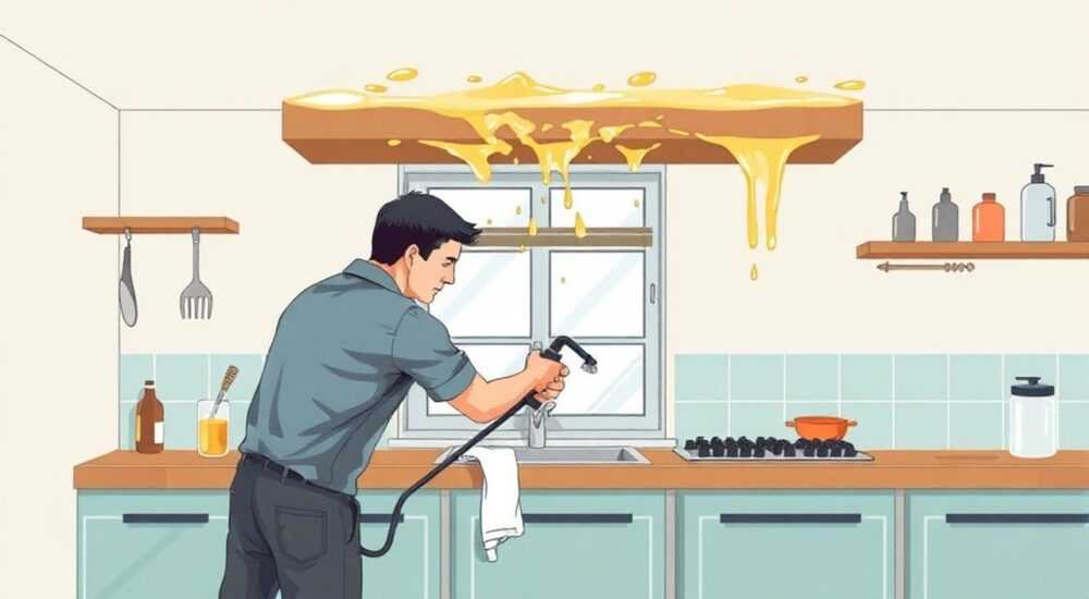 Чем отмыть карниз на кухне от жира