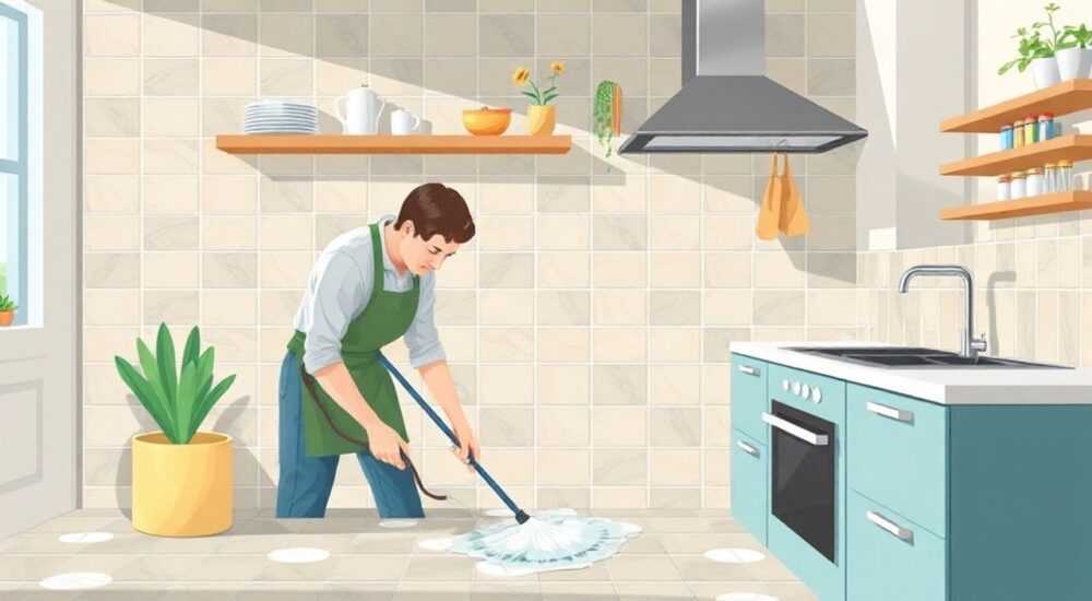 Чем помыть кафельную плитку на кухне от жира