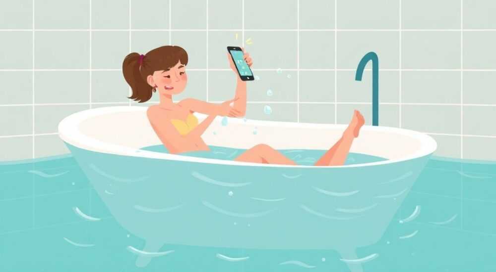 Что если уронить телефон в ванну