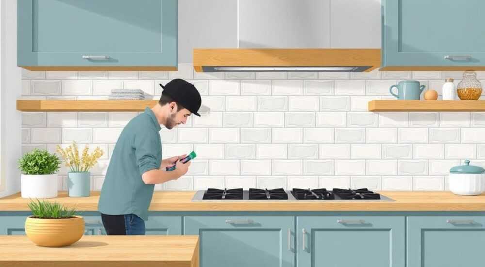 Фартук для кухни из плитки на что клеить