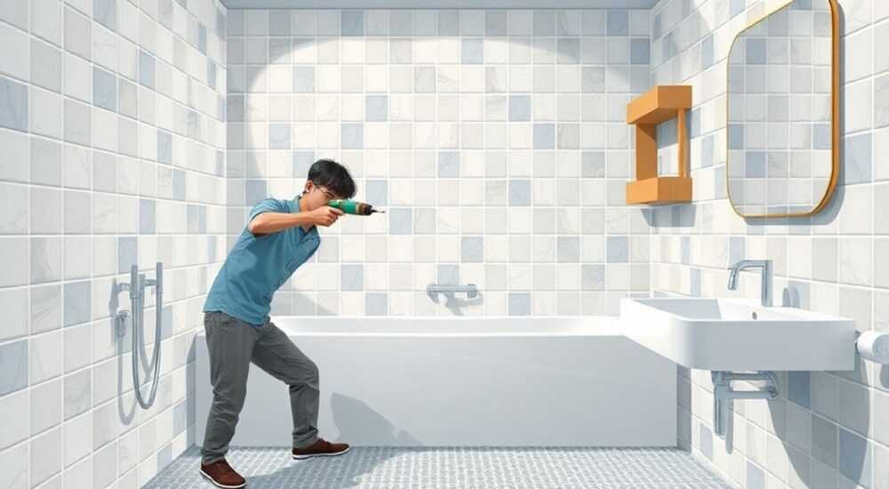 Как быстро просверлить плитку в ванной