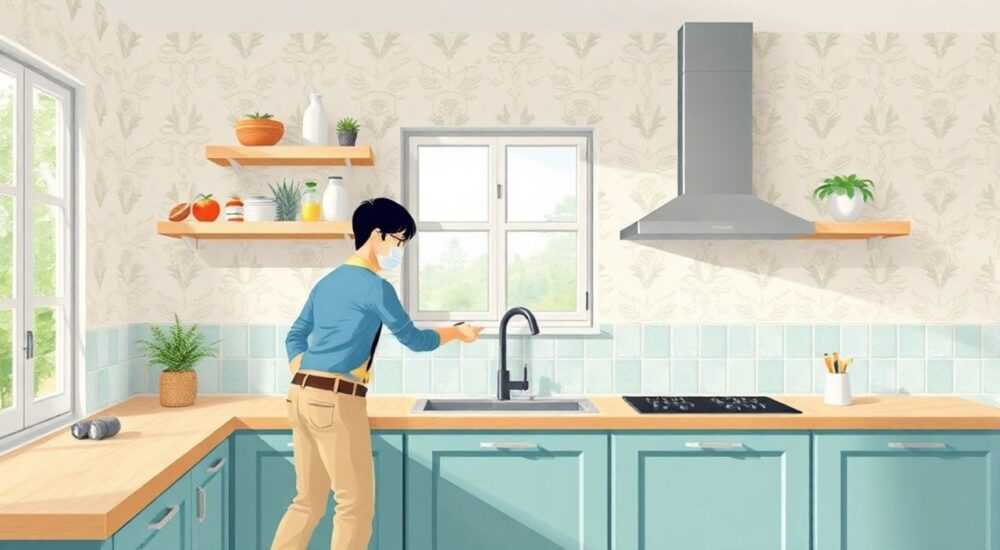 Как быстро снять моющиеся обои на кухне