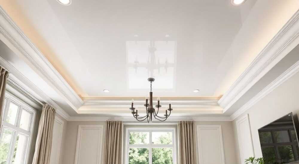 Как делают скрытый карниз при натяжном потолке фото