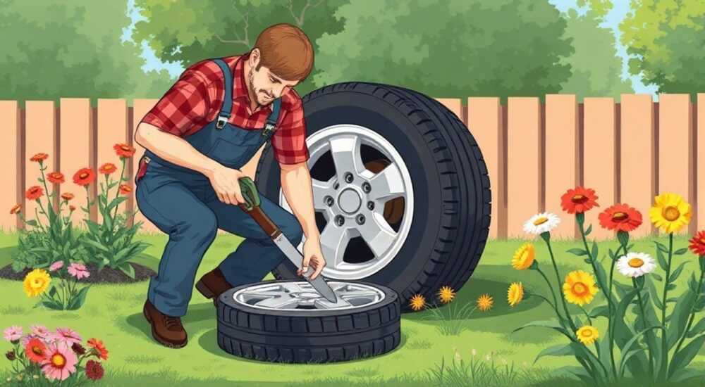 Как и чем разрезать автомобильные покрышки для клумб