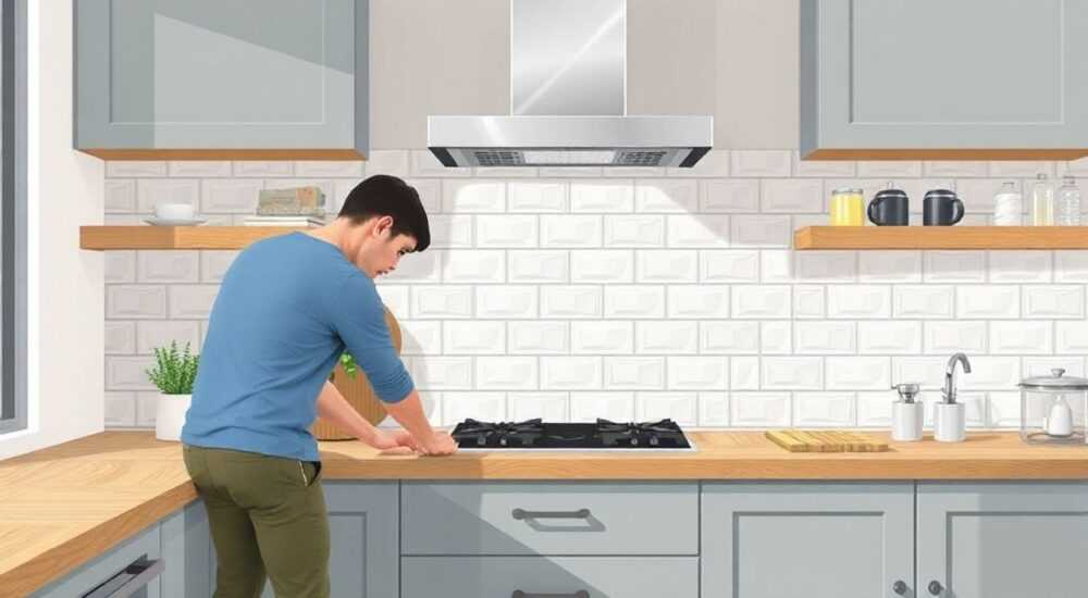 Как класть фартук из плитки на кухне под готовую кухню