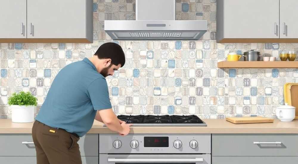 Как класть плитку мозаику на сетке для кухонного фартука