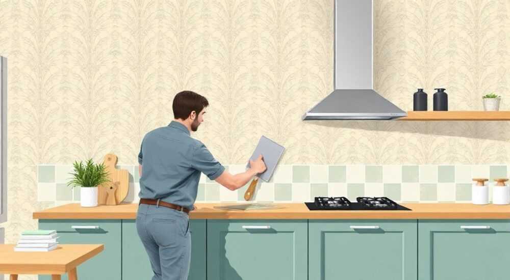 Как клеить обои виниловые для кухни веслом
