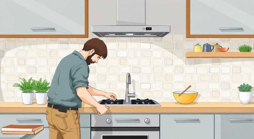 Как клеить плитку на сетке на фартук на кухне
