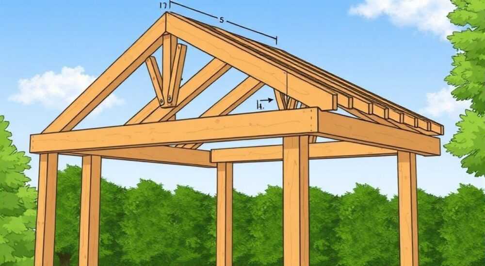 Как крепить стропила на односкатной крыше беседки