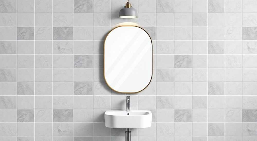 Как крепить зеркало к плитке в ванной