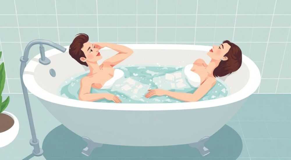Как люди лежат в ванной