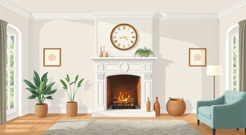 Как можно оформить внутри камин из лепнины