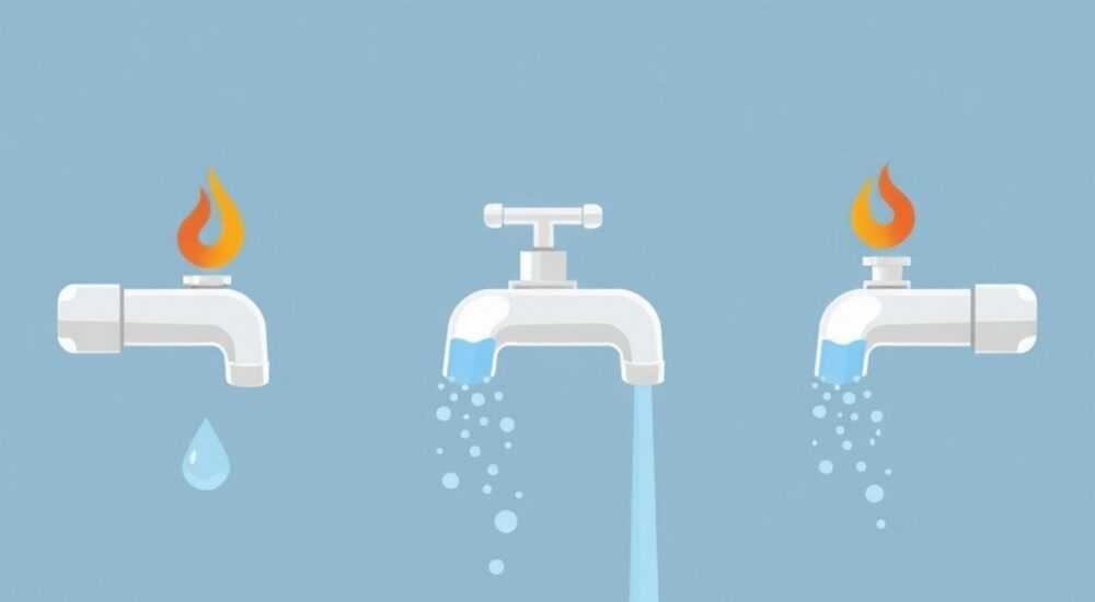 Как обозначается холодная и горячая вода на смесителе