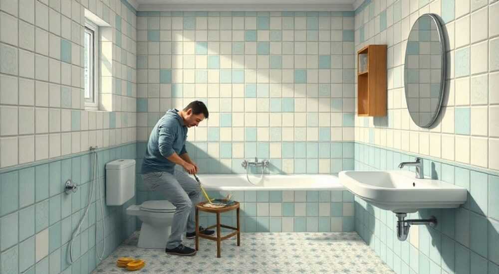 Как отбить советскую плитку в ванной