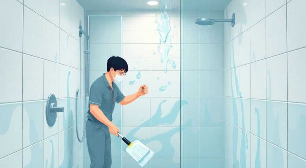 Как отмыть разводы в душевой кабине