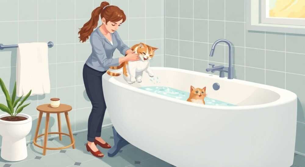 Как отучить кота ходить в ванну