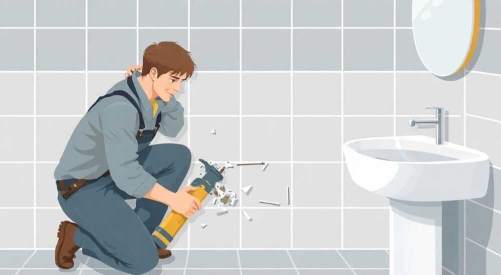 Как починить скол на плитке в ванной