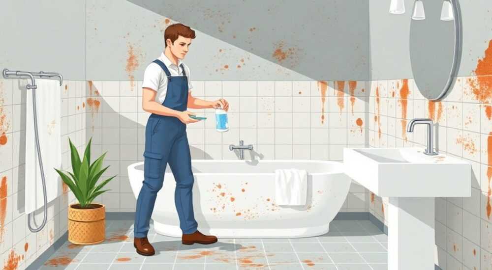 Как почистить ржавчину в ванной