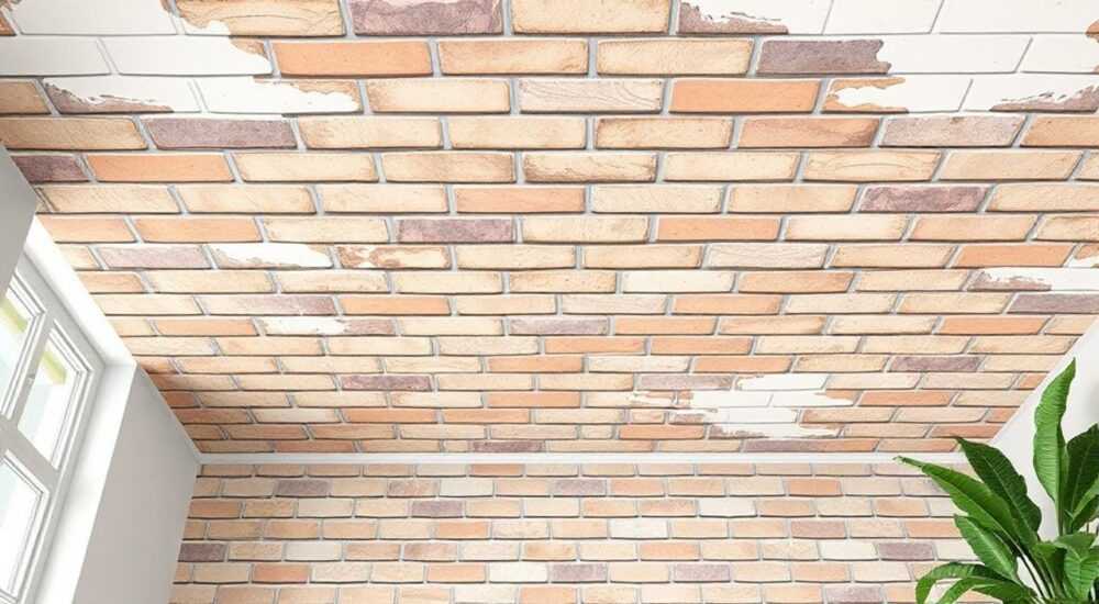 Как покрасить декоративный кирпич из потолочной плитки