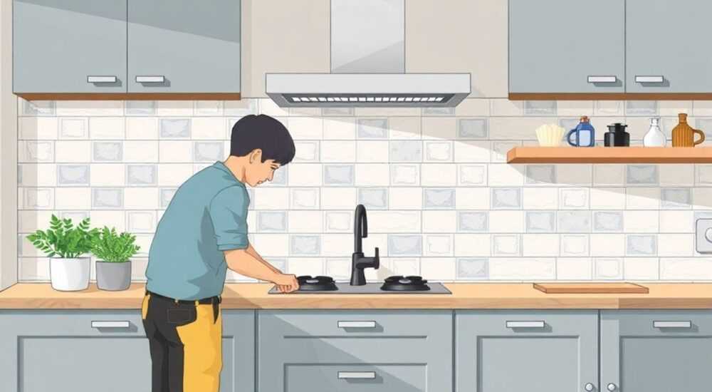 Как положить фартук из плитки на кухне если стена неровная