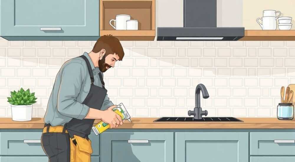 Как приклеить фартук из керамогранита