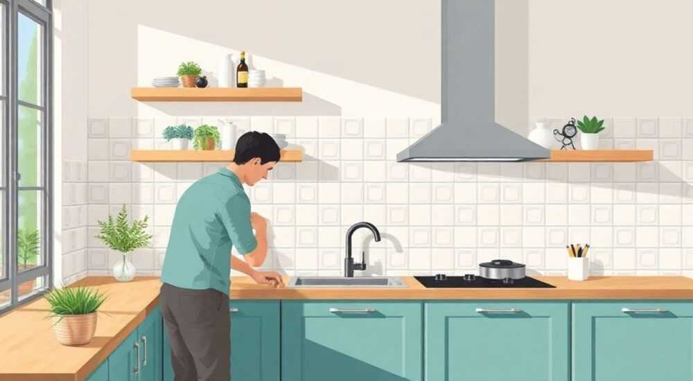 Как приклеить настенную плитку на кухне