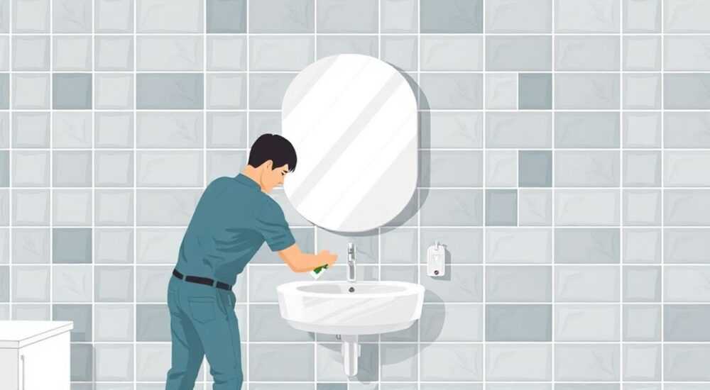 Как приклеить зеркало на кафельную плитку в ванной