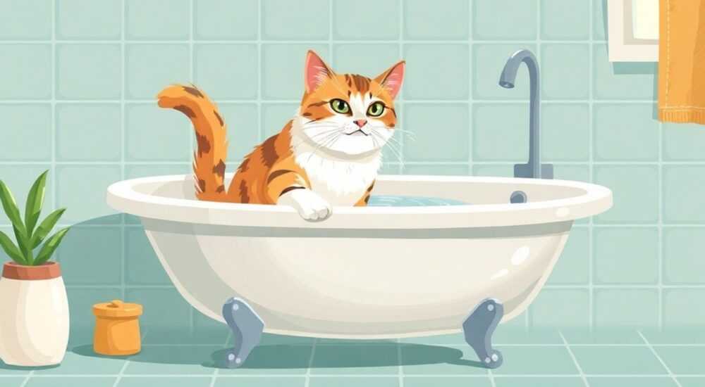 Как приучить кота к ванне