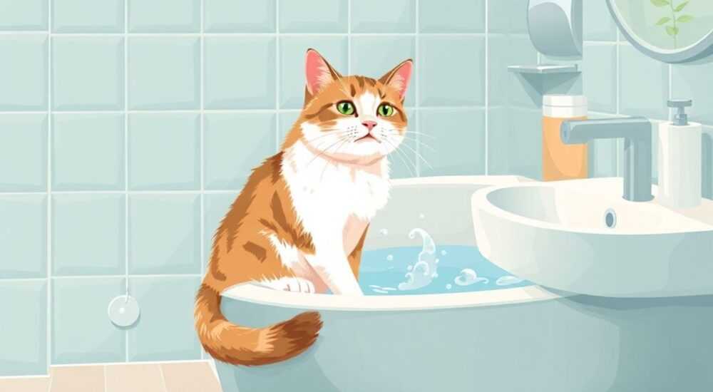 Как приучить кота мыться в ванной