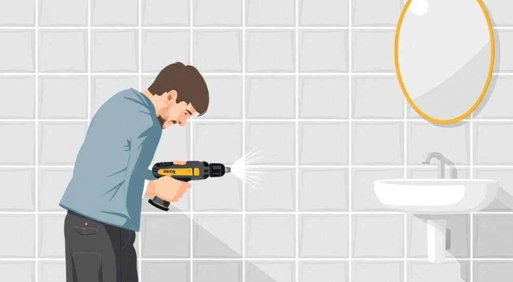 Как просверлить отверстие в кафельной плитке на стене в ванной под трубы