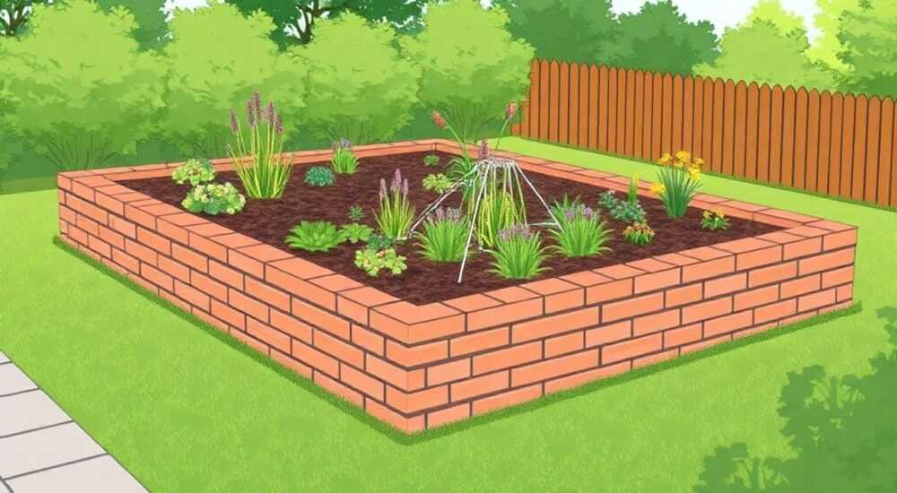Как сделать грядки из кирпича своими руками