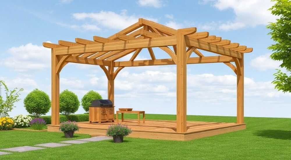 Как сделать каркас беседки из бруса