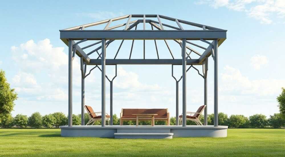 Как сделать каркас беседки из труб