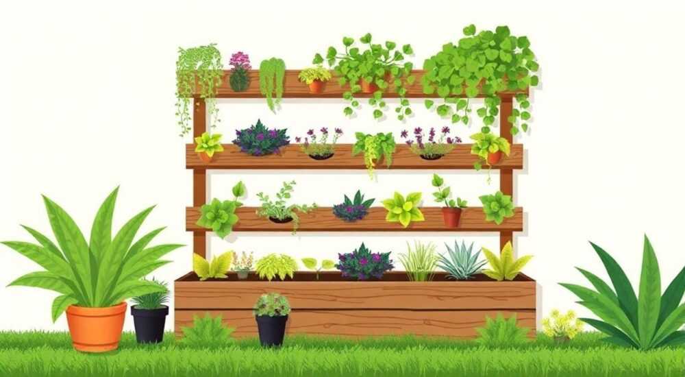 Как сделать вертикальную клумбу
