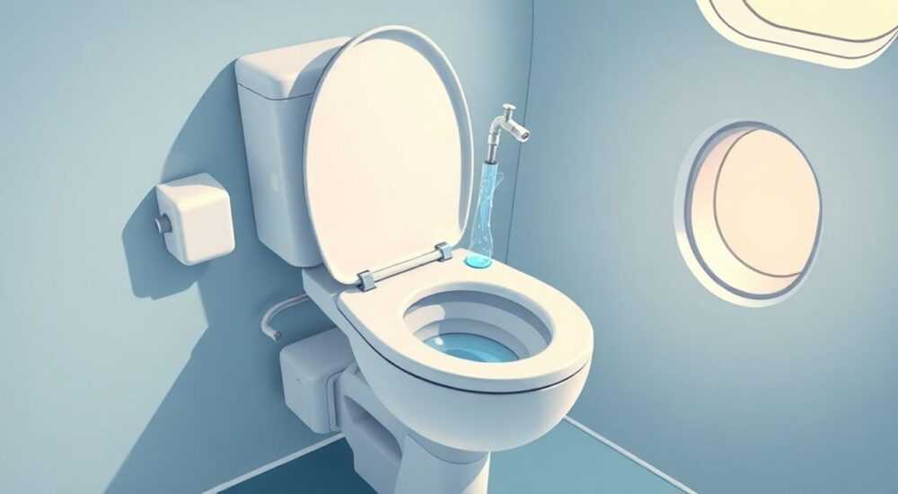 Как смыть унитаз в самолете