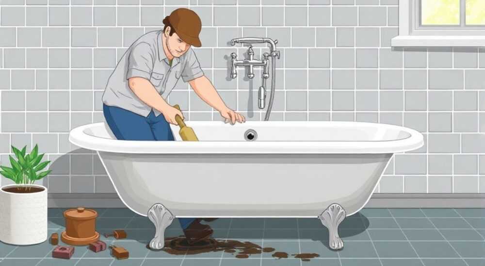 Как снять с чугунной ванны старый сифон