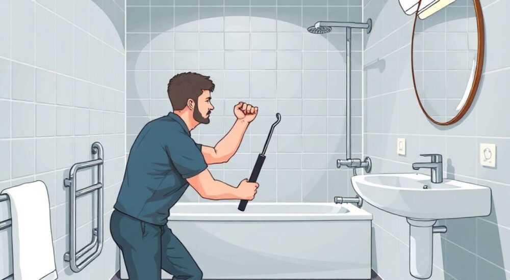 Как снять штангу в ванной