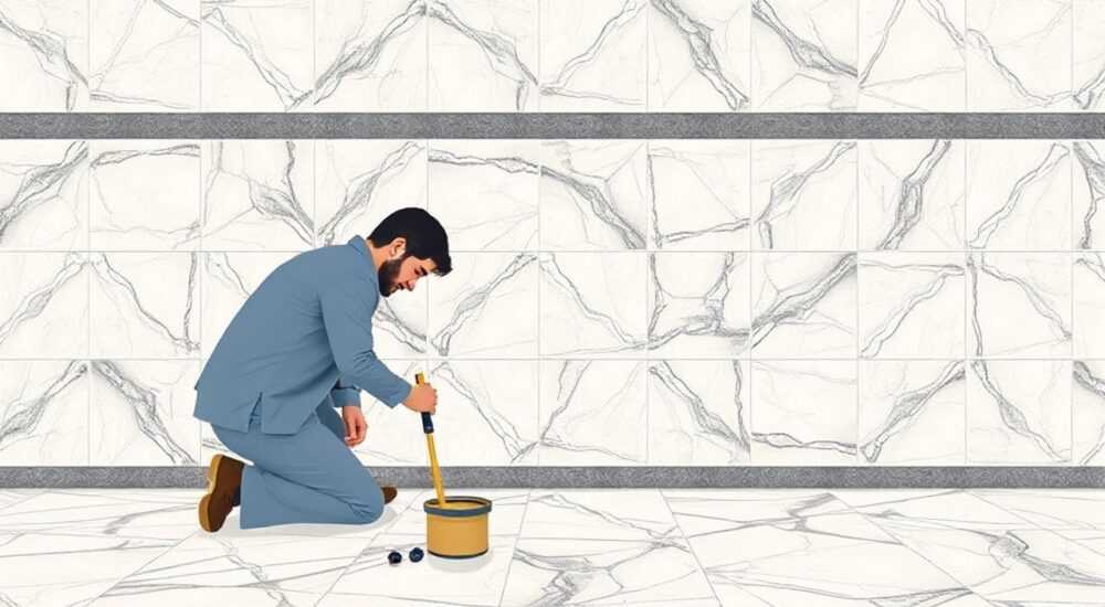 Как собрать рисунок на плитке под мрамор