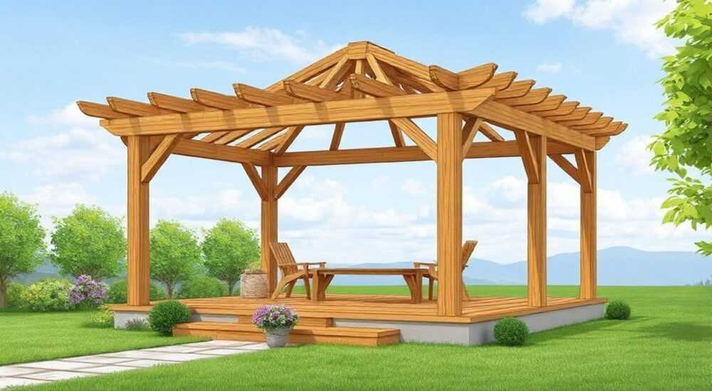 Как строят деревянные беседки из бруса