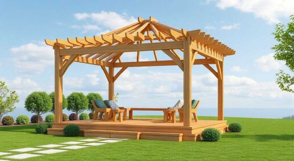 Как строят параметрические беседки из дерева