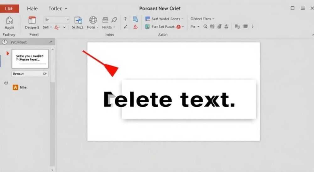 Как удалить текст в презентации powerpoint