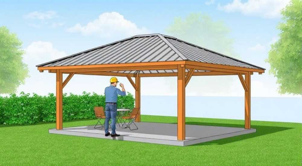 Как укладывается профнастил на крышу беседки