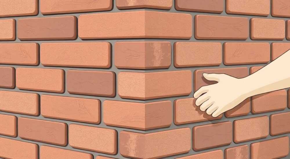 Как укладывать декоративный кирпич на углах