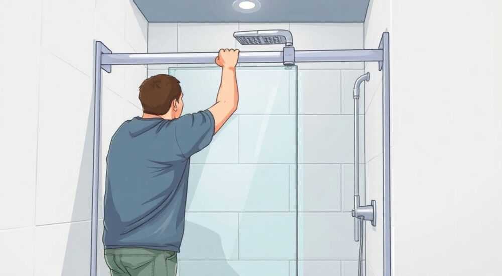 Как установить двери на душевой кабины ролики