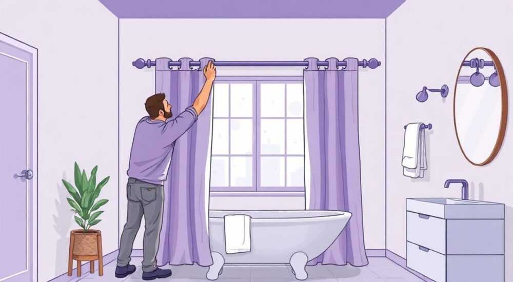 Как установить карниз в ванную комнату violet