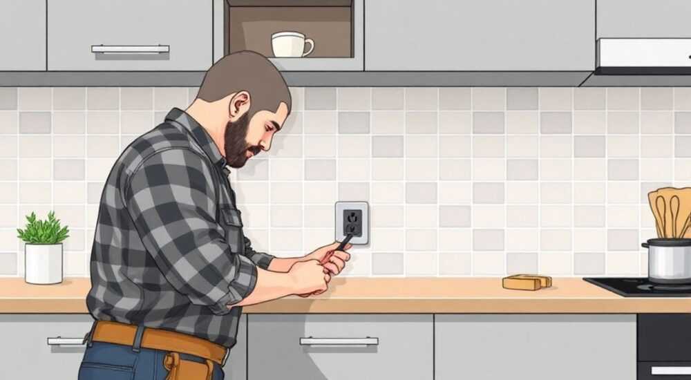 Как установить розетку на фартук кухни из плитки