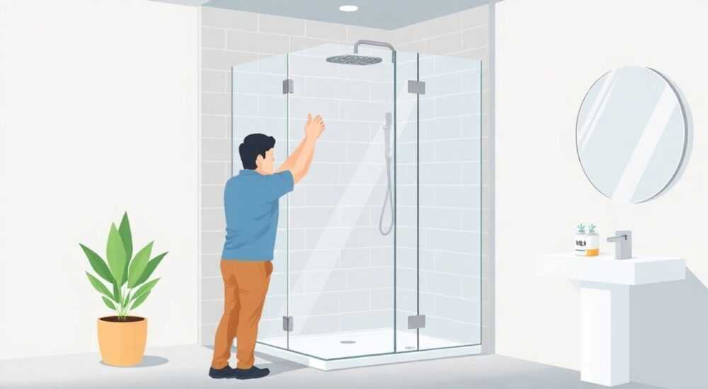 Как установить стеклянную шторку в ванну