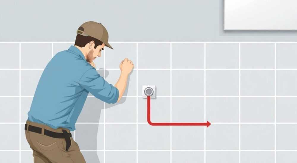 Как установить водорозетки в ванной под плитку схема