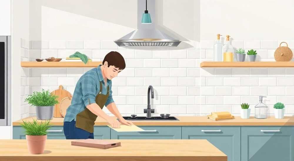 Как выкладывать фартук из плитки на кухне над столом